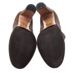 Prada Brown Embellished Suede Round Toe Booties Size 39.5