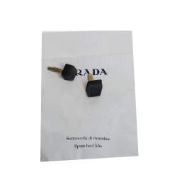 Pre Owned Prada Metallic Olive Green/Black Patent Leather Block Heel Pumps Size 39.5