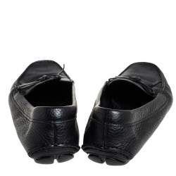 Pre Owned Prada Black Leather Slip On Loafers Size 41 