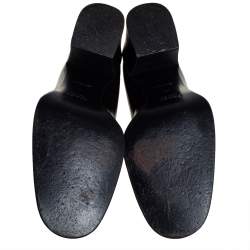 Pre Owned Prada Brown Patent Leather Loafer Pumps Size 40