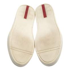 Pre Owned Prada Gold Leather Slip on Sneakers Size 40