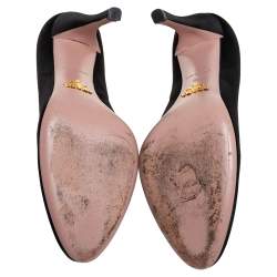 Pre Owned Prada Black Satin Pumps Size 36