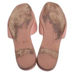 Pre Owned Prada Beige Patent Saffiano Leather Flat Slides Size 40