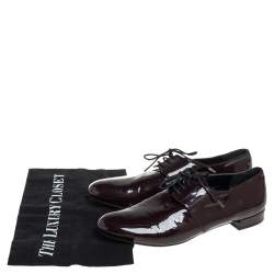 Prada Burgundy Patent Leather Oxfords Size 38.5