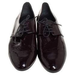 Prada Burgundy Patent Leather Oxfords Size 38.5