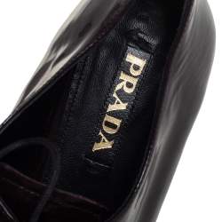 Prada Burgundy Patent Leather Oxfords Size 38.5