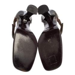 Pre Owned Prada Green Leather Embellished Ankle Strap Sandals Size 37