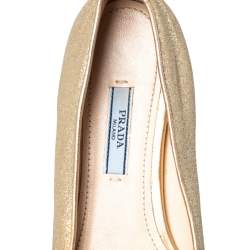 Prada Gold Glitter Smoking Slippers Size 37