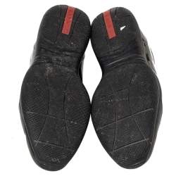 Pre Owned Prada Olive Green Patent Leather Low Top Sneakers Size 38