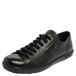 Prada Sport Black Leather Low Top Sneakers Size 39 Prada | TLC