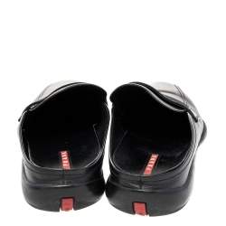 Pre Owned Prada Black Leather Slip on Loafers Size 44.5