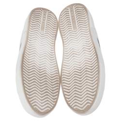 Pre Owned Prada White/Black Leather Low Top Sneakers Size 38