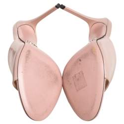 Pre Owned Prada Beige Leather Open Toe Slide Sandals Size 38