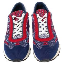 Pre Owned Prada Multicolor Knit Fabric Prax 01 Low Top Sneakers Size 39.5