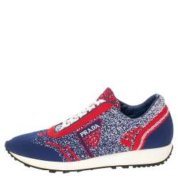 Pre Owned Prada Multicolor Knit Fabric Prax 01 Low Top Sneakers Size 39.5