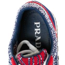 Pre Owned Prada Multicolor Knit Fabric Prax 01 Low Top Sneakers Size 39.5