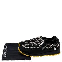 مملوكة مسبقًا حذاء رياضي سليب أون نايلون كريستال أسود مزخرف مقاس 39