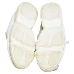 Pre Owned Prada White/Grey Mesh And Leather Cloudbust Sneakers Size 37