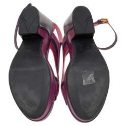 Pre Owned Prada Tricolor Leather Platform Ankle Strap Sandals Size 36.5