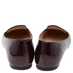 Prada Burgundy Patent Leather Smoking Slippers Size 36.5