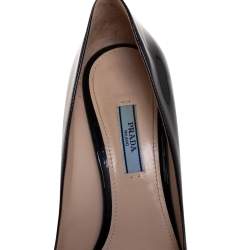 Pre Owned Prada Black Patent Leather Pointed Toe Pumps Size 39.5