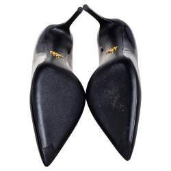 Pre Owned Prada Black Patent Leather Pointed Toe Pumps Size 39.5
