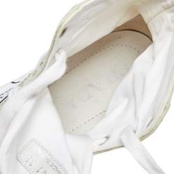 Pre Owned Prada White Fabric Gabardine High Top Sneakers Size 38