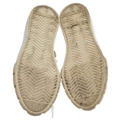 Pre Owned Prada White Fabric Gabardine High Top Sneakers Size 38