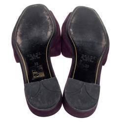 Pre Owned Prada Purple Suede Crystal Embellished Flats Size 38