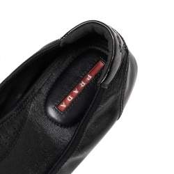 Pre Owned Prada Sport Black Patent Leather Cap Toe Ballet Flats Size 38.5