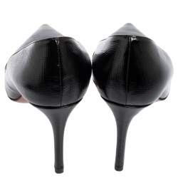 Pre Owned Prada Black Safffiano Patent Leather Classic Pointed Toe Pumps Size 38.5