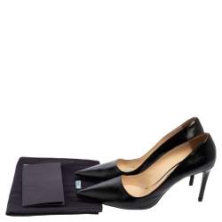 Pre Owned Prada Black Safffiano Patent Leather Classic Pointed Toe Pumps Size 38.5