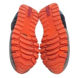 Pre Owned Prada Multicolor Camouflage Printed Suede and Fabric Slip On Sneakers Size 38.5