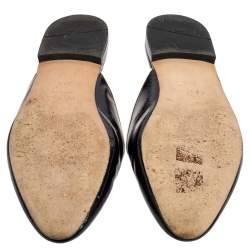 Pre Owned  Prada Black Patent Leather Mule Flat Slides Size 36.5