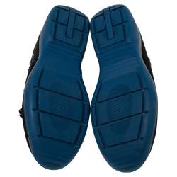 Pre Owned Prada Black Mesh Crystal Embellished Slip On Sneakers Size 40.5