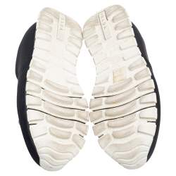 Pre Owned Prada Black Nylon Crystal Embellished Slip On Sneakers Size 40