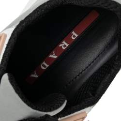 Pre Owned Prada Grey Nylon And Rubber Velcro Strap Low Top Sneakers Size 39