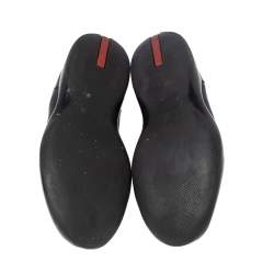 Pre Owned Prada Black Leather Ankle Boots Size 39.5