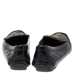 Prada Black Patent Leather Studded Slip On Loafers Size 36