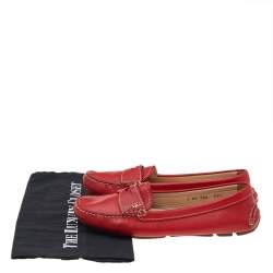 Prada Red Leather Slip on Loafers Size 37.5
