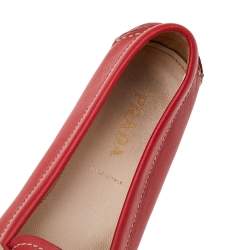 Prada Red Leather Slip on Loafers Size 37.5
