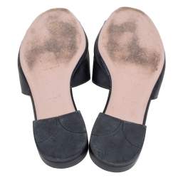 Pre Owned Prada Black Saffiano Patent Leather Slide Flats Size 41