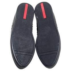Pre Owned Prada Sport Black Leather Spikes Embellished Slip-On Sneakers Size 41