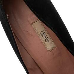 Pre Owned Prada Black Satin  Pointed Toe Pumps Size 40