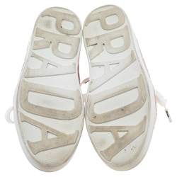 Pre Owned Prada Pink Quilted Leather Low Top Sneaker Size 39.5