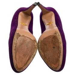 Pre Owned Prada Purple Suede Platform Pumps Size 40