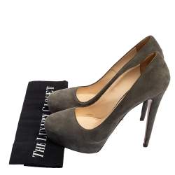 Prada Grey Suede Platform Pumps Size 40