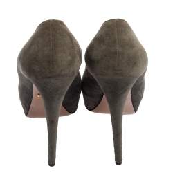 Prada Grey Suede Platform Pumps Size 40
