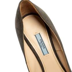 Prada Grey Suede Platform Pumps Size 40