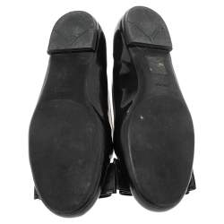 Pre Owned Prada Black Patent Leather Bow Ballet Flats Size 38